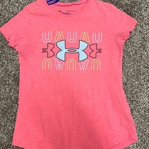 Girls T-shirt brand under armor color pink